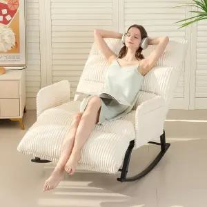 조절 가능한 등받이와 발판이 있는 타이카나 오버사이즈 흔들의자 야외 독서 의자 - 체이스 라운지 실내