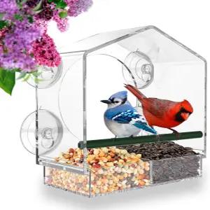 강력한 흡입 컵이 있는 외부용 Mrcrafts 윈도우 버드 피더 카디널스 핀치 치카디 등에 적합합니다.