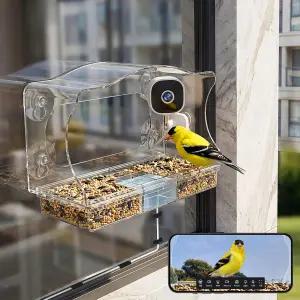 카메라 및 AI 조류 식별 기능이 있는 프리시즌 스마트 버드 피더 2K HD 자동 캡처 비디오 강력한 흡입 컵이