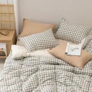 침구세트 브라운 화이트 쿠키체크 슈퍼싱글 차렵 이불 패드세트