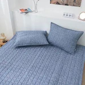 논슬립이불패드 네이비 엘레나 알러지 케어 논슬립 밴딩 퀸 침대 패드