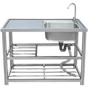간이 싱크대 야외 세척대 이동식 워시볼 계수대 스테인리스 하부장 임시 업소용