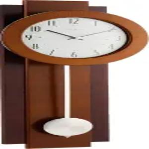 불로바 C3383 어벤트 월 시계 슬로우 스윙 진자가 있는 투톤 나무 케이스 아라비아 숫자 개인화 플레이트