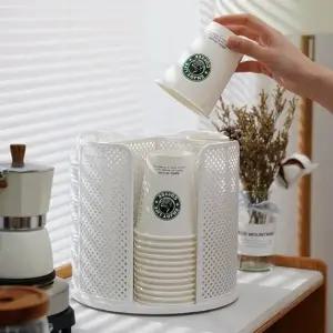 다용도 회전식 주방 화장품 종이컵꽃이 선반 정리대