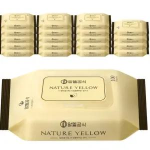 알뜰공식 네이처 옐로우 물티슈 캡형 100매 20개