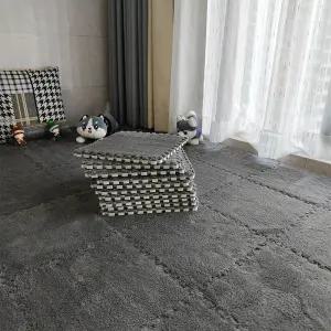 10Pcs 30*30CM 크리 에이 티브 플러시 퍼즐 폼 바닥 매트 카펫 따뜻한 Playmat 맞물리는 운동 타일 푹신한