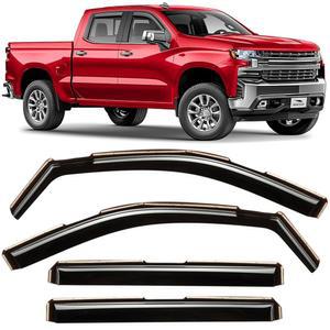 쉐보레 실버라도 / GMC 시에라 1500 2019-2026 크루 캡, 윈도우 디플렉터, 벤트 바이저, 4pcs - 220089용 보론 글래스 채널 내 내구성이 뛰어난 레인 가드