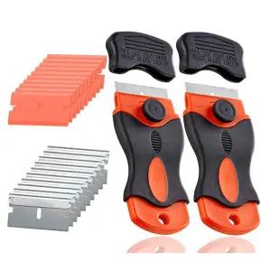 자동차 창 스티커 용 유리 청소 스크레이퍼 도구 금속 플라스틱 블레이드가있는 비 스크래치 오븐 및 호브