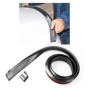 자동차 후방 스포일러 루프 립 키트, 카본 파이버 3D 고무 트렁크 트림 스트립 멋진 장식, 범용 펀치 프리 차량 외장 액세서리 스티커(카본 블랙)