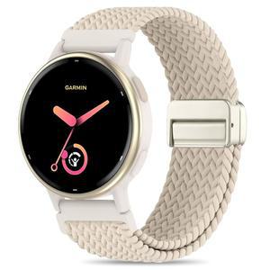 [미국배송] FOLAVII 20MM 마그네틱 브레이드 나일론 밴드 GARMIN VIVOACTIVE 6 / 5 3 음악 시계 밴드와 호환 VENU SQ 2 FORERUNNER 55 165 245 645용 빠른 출시 신축성 스트랩 교체