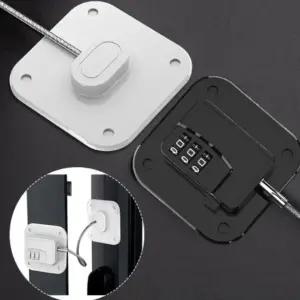 무타공 부착식 냉장고 서랍 문 열림 방지 자물쇠 잠금 현관 스토퍼 문열림방지 문잠금장치