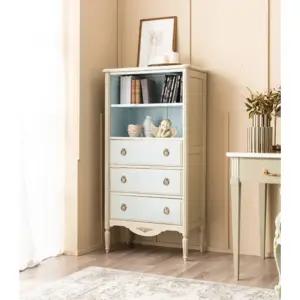 아이방 엔틱 인테리어용 파스텔 5단 서랍 수납장 / 틈새 원룸 앤틱 가구 긴