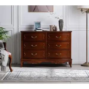 프랑스귀족풍 클래식엔틱 3단 와이드 원목서랍장 1200 앤틱 속깊은 이쁜 긴