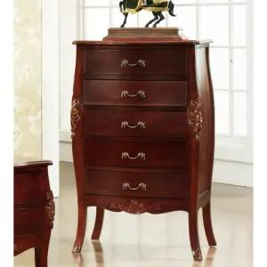 클래식 유럽풍 엔틱 5단 원목 서랍장 570 / 나무 우드 서랍정리함 광폭 긴