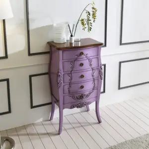 빈티지 엔틱 카페 가정용 퍼플 콘솔 550 / 주방 나무 소품 우드 깊은 모던
