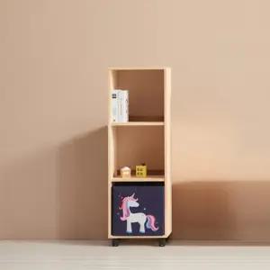 아이 공부방 이동식 슬림 원목 보조 책장 3칸 수납 오픈 유아 책꽂이 키즈