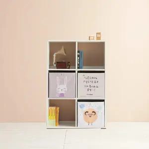 아이방 심플 낮은 화이트 선반 책장 (3단6칸) 아이들 아동용 키즈룸 미니
