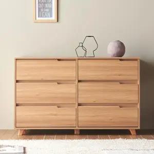 따뜻한 침실인테리어 나무 3단 6칸 서랍장1200(7색) 소품 멀티 모던 고급