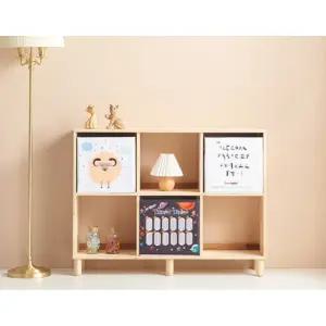 아이방 내츄럴 낮은 원목 2단 6칸 책장 베이비 거실 유치원 아이들 아동용