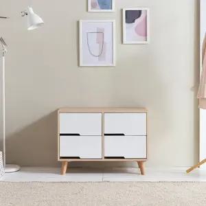 아파트 모던 포인트가구 2단 미니 서랍장(78cm) 옷 수납 주방 서재 이쁜 긴