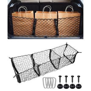 SCUARI 카고 네트, 트럭 침대 정리함, 픽업 침대용 자동차 액세서리 포켓 네트 3개, 43.3인치 x 11.8인치 탄성 SUV 밴 트렁크 픽업에 적합