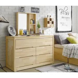 북유럽 고무나무원목 3단6칸 서랍장1200 원룸 선반 광폭 기숙사 옷장 고급