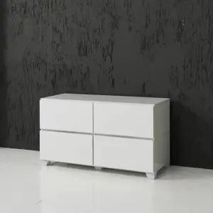 고광택 하이그로시 2단 화이트 서랍장1000 자취방 정리함 멀티 서랍정리함