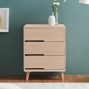 깔끔한 우드 3단 수납서랍장(60cm) 선반 다용도함 아파트 앤틱 깊은 슬림