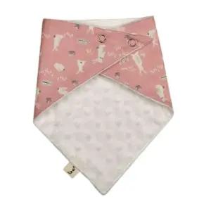 순면 극세사 스노우빕 핑크토끼 턱받이 아기 스카프빕