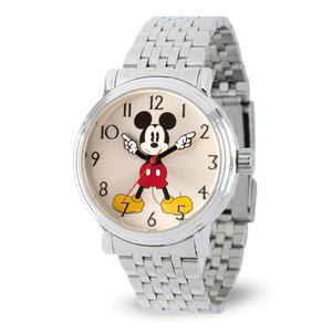 마우스 관절형 남성용 핸드 워치 - 스타일리시한 시계 클래식 화이트 다이얼 실버 케이스 스테인리스 스틸 스트랩