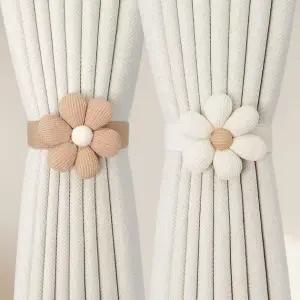 핏픽 커튼밴딩홀더 2p 타이백 커튼끈 플라워스트랩1꽃