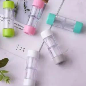 렌즈 집게 보관 케이스 원형 아이캐리어 휴대용 휴대템