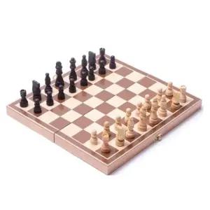 접이식 원목 체스판 보드게임 휴대용 접이식 체스판