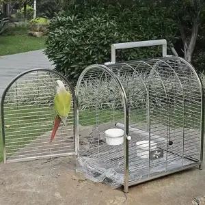 앵무새 케 앵무새장 소형 새장 스테인레스 휴대용 조류