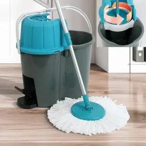 바닥 청소용 걸레빠는통 원형 극세사 물걸레 밀대 세트 강당 식당 사무실 매장