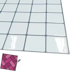 월타일스티커 S59 큰바둑판 욕실싱크 스티커타일