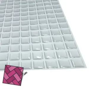 월타일스티커 219 실버 잔바둑무늬 데코타일벽지