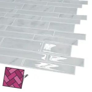 월타일스티커 011 회백색 타일 대리석 붙이는타일