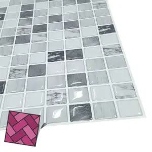 월타일스티커 S58 회색바둑판 대리석 DIY타일