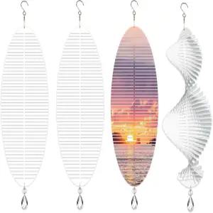 4팩 11인치 승화 바람 스피너 블랭크 3D 알루미늄 금속 조각 키네틱 마당 및 정원 실내 예술 장식 걸이