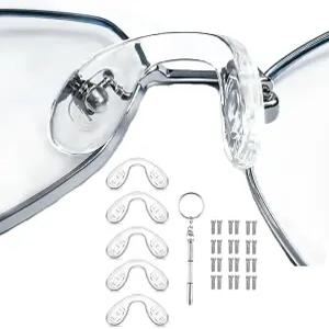 안경 코 패드 5개 U자형 스크루인 조각 소프트 실리콘 선글라스 M 사이즈