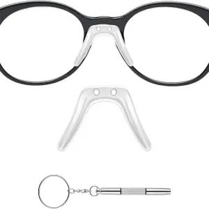 새들 브리지 안경 코 패드 U자형 미끄럼 방지 교체 선글라스 드라이버가 있는 부드러운 실리콘