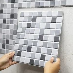 접착식 3D 셀프 벽타일 미니스톤 10P 데코타일 셀프 벽지