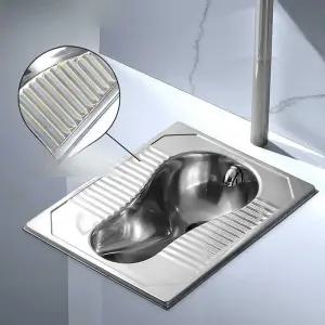 재래식 변기 수세식 없음 곡선형 스쿼트 낮은 푸세식 (단일 스텐 좌변기 뒷