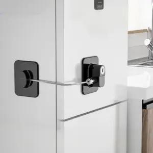 다용도 무타공 현관문 서랍 열림 방지 열쇠 잠금 문열림 스토퍼 잠금장치 서랍문 문고정 P.V