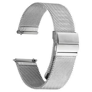 [미국배송] JIEANTE 남성용 스테인리스 스틸 메시 워치 밴드 퀵 릴리스 스트랩 18MM 20MM 22MM 24MM 실버