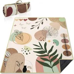 Supfitness 초대형 피크닉 담요 방수 접이식 60 x 80 비치 모래 방지 3겹 두꺼운 매트 야외 포장 가능 캠핑