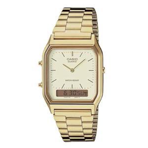 카시오 AQ230GA-9D 남성 아날로그 디지털 듀얼 타임 골드 톤 메탈 밴드 시계