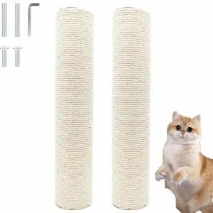 2 PCS M8 고양이 긁힘 포스트 교체 나사가 있는 15.7인치 사이잘 폴 나무 DIY 패드 공예 원예 해먹 홈