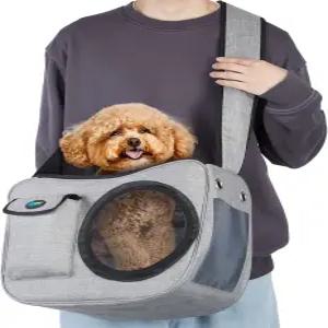 OWNPETS 반려동물 슬링 캐리어 항공사 여행 가방 10~13파운드 소형견 편안하고 조절 가능하며 일일 산책